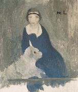 Marie Laurencin Asijici and dog oil painting